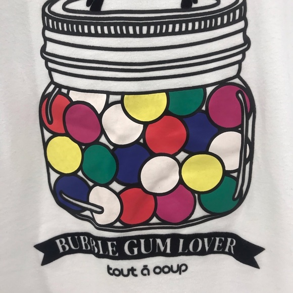 Tout a Coup Bubblegum Lover Multicolor Tee Sz M - Picture 4 of 7